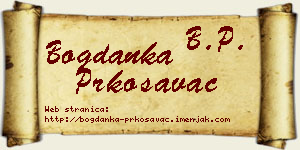 Bogdanka Prkosavac vizit kartica